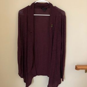 Burgundy adjustable cardigan sweater